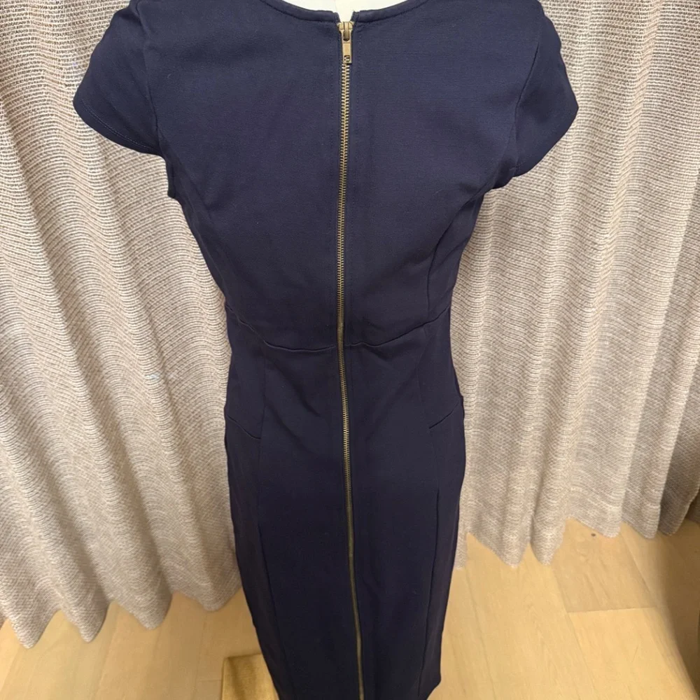 Felicity & Coco Navy Cap Sleeve Stretch Sheath Dress | S - Picture 3 of 4